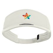 Mario Rainbow Star Embroidered Brushed Sports Visor - White OSFM