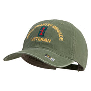 U.S. Army 32nd Infantry Brigade Embroidered Washed Solid Pigment Dyed Cotton Twill Brass Buckle Cap - Olive OSFM