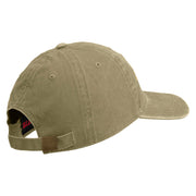 U.S. Army 32nd Infantry Brigade Embroidered Washed Solid Pigment Dyed Cotton Twill Brass Buckle Cap - Khaki OSFM