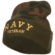 Navy Veteran Letters Embroidered Camo Beanie