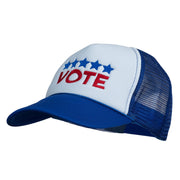 Vote with Stars Embroidered Foam Mesh Back Cap