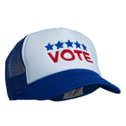 Vote with Stars Embroidered Foam Mesh Back Cap