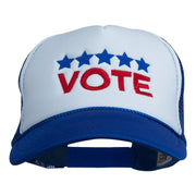 Vote with Stars Embroidered Foam Mesh Back Cap