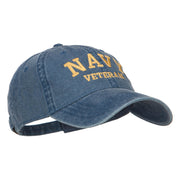 Navy Veteran Letters Embroidered Washed Cap