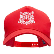 Owl Embroidered 5 Panel Pet Spun Mesh Cap