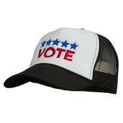 Vote with Stars Embroidered Foam Mesh Back Cap