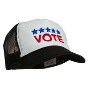 Vote with Stars Embroidered Foam Mesh Back Cap