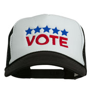 Vote with Stars Embroidered Foam Mesh Back Cap