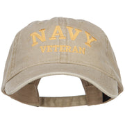 Navy Veteran Letters Embroidered Washed Cap