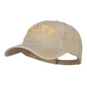 Navy Veteran Letters Embroidered Washed Cap