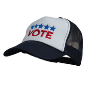 Vote with Stars Embroidered Foam Mesh Back Cap