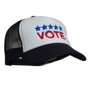 Vote with Stars Embroidered Foam Mesh Back Cap