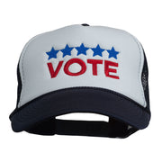 Vote with Stars Embroidered Foam Mesh Back Cap