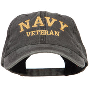 Navy Veteran Letters Embroidered Washed Cap