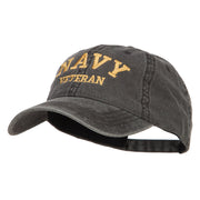 Navy Veteran Letters Embroidered Washed Cap