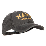 Navy Veteran Letters Embroidered Washed Cap