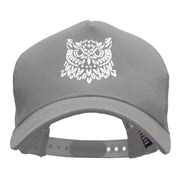 Owl Embroidered 5 Panel Pet Spun Mesh Cap