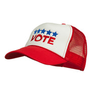 Vote with Stars Embroidered Foam Mesh Back Cap