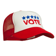 Vote with Stars Embroidered Foam Mesh Back Cap