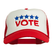 Vote with Stars Embroidered Foam Mesh Back Cap