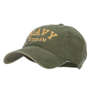 Navy Veteran Letters Embroidered Washed Cap