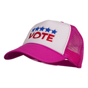 Vote with Stars Embroidered Foam Mesh Back Cap