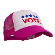 Vote with Stars Embroidered Foam Mesh Back Cap