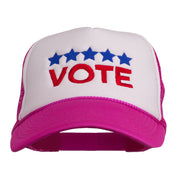 Vote with Stars Embroidered Foam Mesh Back Cap