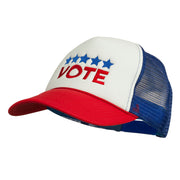 Vote with Stars Embroidered Foam Mesh Back Cap