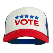 Vote with Stars Embroidered Foam Mesh Back Cap