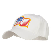 Wavy US American Flag Patched Cotton Cap