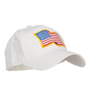 Wavy US American Flag Patched Cotton Cap