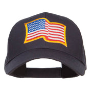 Wavy US American Flag Patched Cotton Cap