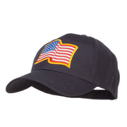 Wavy US American Flag Patched Cotton Cap