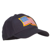 Wavy US American Flag Patched Cotton Cap