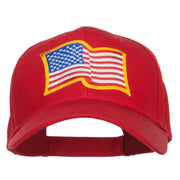 Wavy US American Flag Patched Cotton Cap