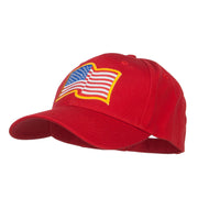 Wavy US American Flag Patched Cotton Cap