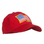 Wavy US American Flag Patched Cotton Cap