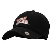 Happy Cat Head Embroidered Unstructured Cotton Twill Cap