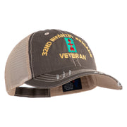 U.S. Army 32nd Infantry Brigade Embroidered Low Profile Special Cotton Mesh Cap - Brown-Khaki OSFM