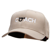 Coach Whistle Embroidered Solid Cotton Twill Pro Style Cap - Khaki OSFM