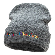 Viva Mexico Spanish Phrase Embroidered Long Knitted Beanie