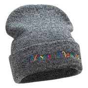 Viva Mexico Spanish Phrase Embroidered Long Knitted Beanie