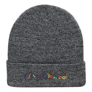 Viva Mexico Spanish Phrase Embroidered Long Knitted Beanie