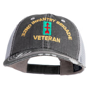 U.S. Army 32nd Infantry Brigade Embroidered Low Profile Special Cotton Mesh Cap - Black OSFM