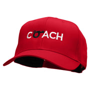 Coach Whistle Embroidered Solid Cotton Twill Pro Style Cap - Red OSFM