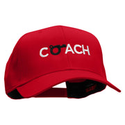 Coach Whistle Embroidered Solid Cotton Twill Pro Style Cap - Red OSFM