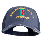 U.S. Army 32nd Infantry Brigade Embroidered Low Profile Special Cotton Mesh Cap - Navy OSFM