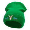 The Deer Hunt Embroidered 12 Inch Solid Long Beanie Made in USA