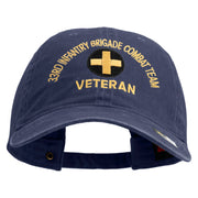 U.S. Army 33rd Infantry Brigade Combat Team Embroidered Washed Solid Pigment Dyed Cotton Twill Brass Buckle Cap - Navy OSFM